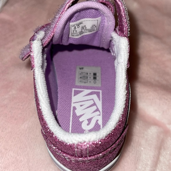 Vans Old Skool V Glitter Skate Shoe - Baby / Toddler - Lilac - Picture 11 of 16